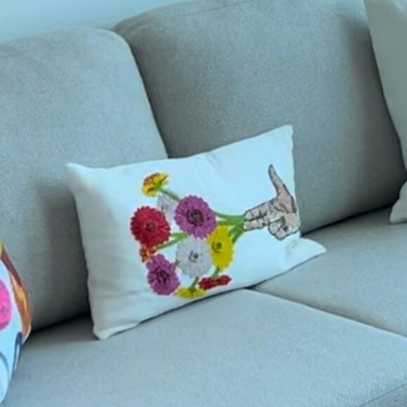 Jonathan Adler Beaded Flower Gun Pillow - Picture 3 of 13